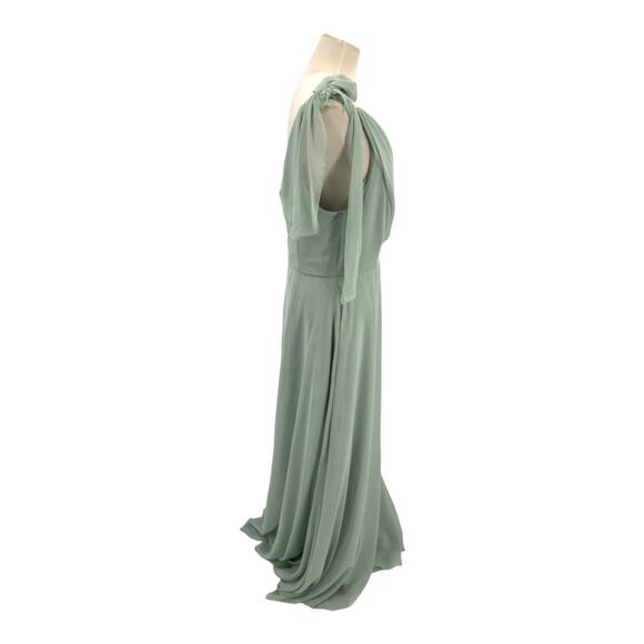 After Six Draped One Shoulder Maxi Dress Bow Scarf Size 12 NWOT $221 MSRP - Picture 7 of 10